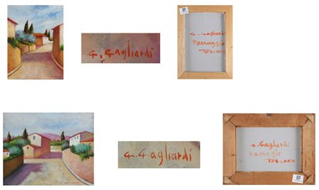 GAGLIARDI GIUSEPPE (n. 1896) Lotto composto da due opere. Paesaggio toscano....
