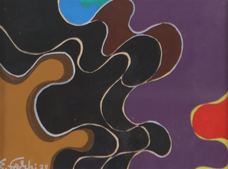 FALCHI ETTORE (1913 - 1997) Senza titolo. 1972. Tecnica mista su carta. Cm...