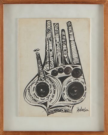 AULESTIA SALVADOR (1915 - 1994) Senza titolo. Tecnica mista su carta. Cm...