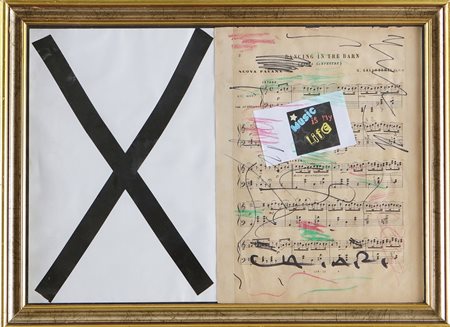 CHIARI GIUSEPPE (1926 - 2007) Senza titolo. Tecnica mista e collage su...