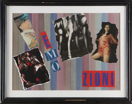 MALIPIERO (n. 1934) Emozioni. 1998. Collage su cartone. Cm 70,00 x 49,00....