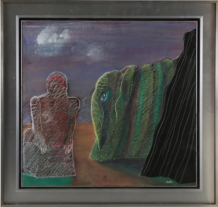 ZOTTI CARMELO (1933 - 2007) Senza titolo. Tecnica mista su carta. Cm 65,00 x...