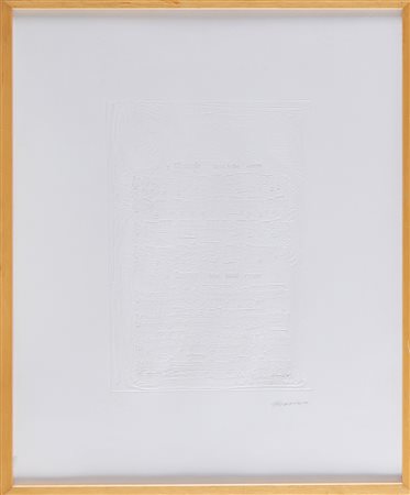 GRIBAUDO EZIO (n. 1929) Logogrifo. Rilievo su carta buvard. Cm 43,50 x 55,00....