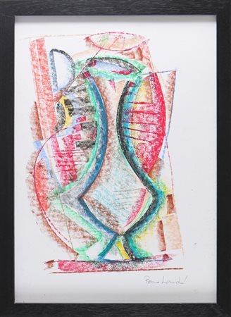 LANDI BRUNO (n. 1941) Composizione con Vaso. 2005. Tecnica mista su carta. Cm...