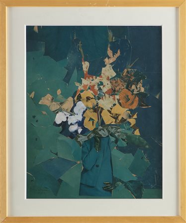 FONTANA GIOVANNI (n. 1946) Senza titolo. 1964. Collage su carta. Cm 34,50 x...