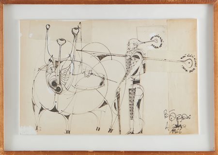 AULESTIA SALVADOR (1915 - 1994) Senza titolo. 1966. Tecnica mista e collage...