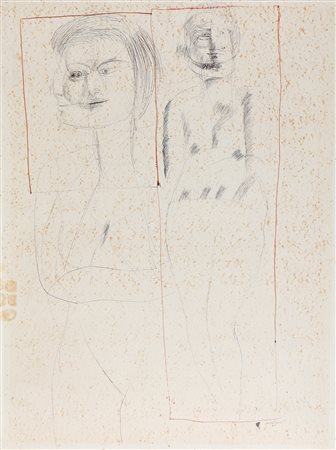CASSINARI BRUNO (1912 - 1992) Senza titolo. 1960. Tecnica mista su carta. Cm...