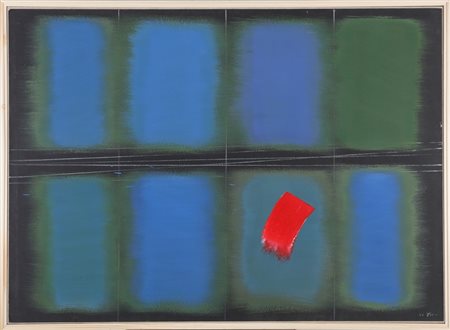 FINZI ENNIO (n. 1931) Senza titolo. . 1998. Tecnica mista su carta intelata....