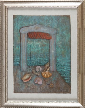 BENAGLIA ENRICO (n. 1938) Senza titolo. Tecnica mista su carta. Cm 70,00 x...