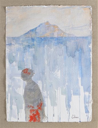 TALANI GIAMPAOLO (n. 1955) Un'isola. 2014. Tecnica mista su carta. Cm 35,00 x...