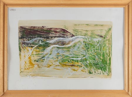 MILANI UMBERTO (1912 - 1969) Senza titolo. Tecnica mista su cartoncino. Cm...