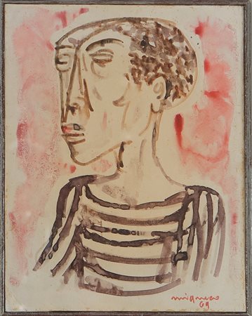 MIGNECO GIUSEPPE (1908 - 1997) Senza titolo. 1969. Acquerello su carta...
