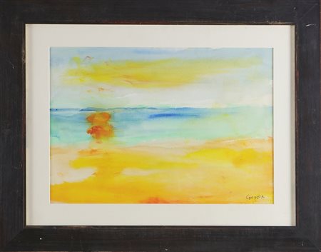 CORPORA ANTONIO (1909 - 2004) Alba in Norvegia. Acquarello su carta. Cm 51,00...