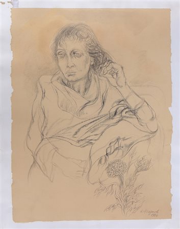 STAGNOLI ANTONIO (1922 - 2015) Senza titolo. . 1984. Matita su carta. Cm...