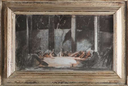 ANNIGONI PIETRO (1910 - 1988) Studio per l'affresco dell'Ultima Cena. Tecnica...