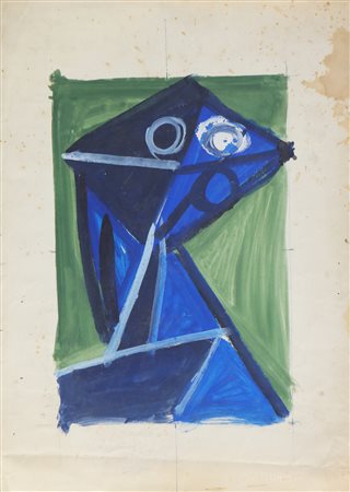 MORLOTTI ENNIO (1910 - 1992) Senza titolo. 1949. Tecnica mista su carta. Cm...