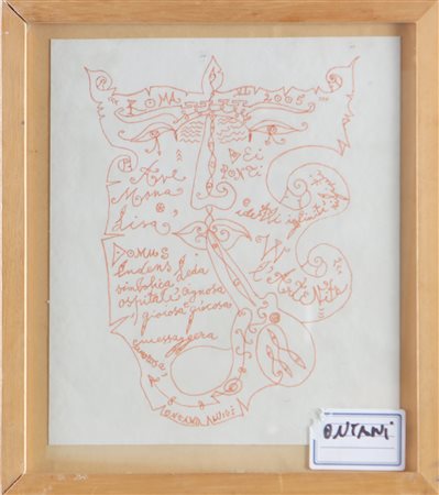 ONTANI LUIGI (n. 1943) Alla famiglia Ponti. 2005. Pennarello su carta. Cm...