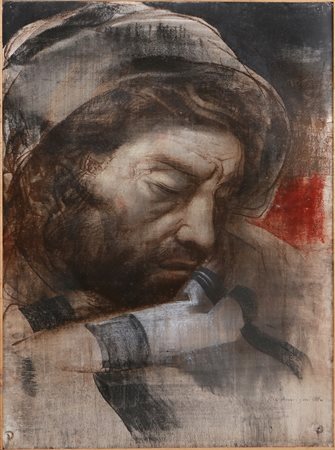 ANNIGONI PIETRO (1910 - 1988) Personaggio di memorie lontane. Tecnica mista...