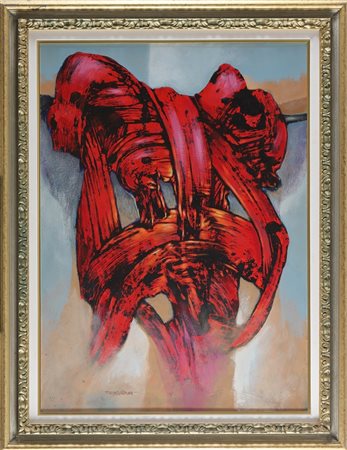 TRAMONTA PIERO (n. 1951) Pietra miliare. 2002. Acrilico su faesite. Cm 68,00...