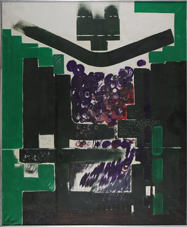 BRUNELLI LINO (n. 1931) Dalla Valpolicella. . Olio su tela . Cm 100,00 x...