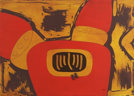 GHELLI GIULIANO Robot h. . Olio su tela . Cm 70,00 x 50,00. Firma in basso a...