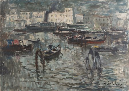 CATALANI ALESSANDRO (1897 - 1942) Senza titolo. Olio su tela applicata su...
