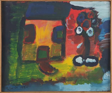 CONTI PRIMO (1900 - 1988) Senza titolo. 1950. Olio su tela . Cm 47,00 x...