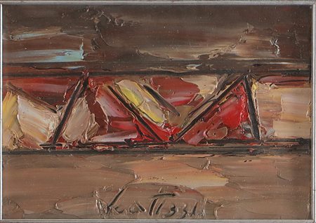 SCATIZZI SERGIO (1918 - 2009) Astratto. Olio su tavola. Cm 30,00 x 20,00....