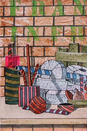 CAPUTO ANTONIO (n. 1933) Frammenti. Acrilico su tela. Cm 40,00 x 60,00. Firma...