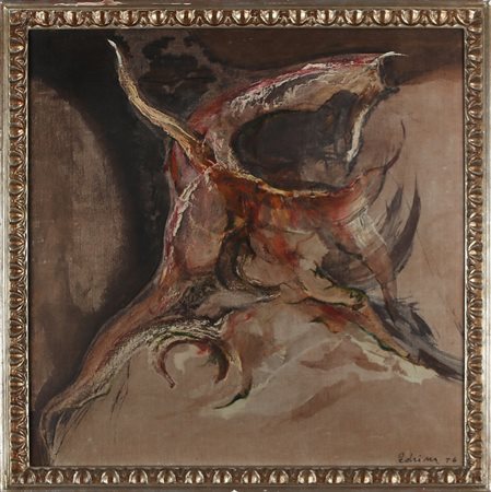 PEDRINA FRANCO (n. 1934) Senza titolo. 1976. Olio su tela . Cm 59,00 x 59,00....