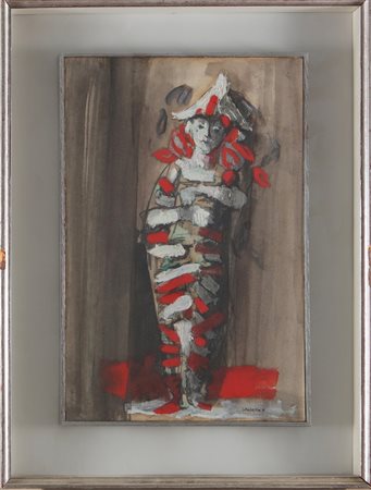 SPREAFICO LEONARDO (1907 - 1974) Senza titolo. Olio su tela . Cm 31,50 x...