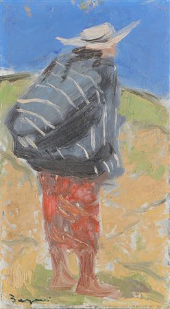 BERGOMI GIACOMO (1923 - 2003) Senza titolo. Olio su tavola. Cm 18,00 x 34,00....