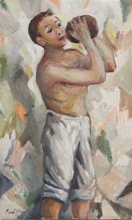 PURIFICATO DOMENICO (1915 - 1984) Senza titolo. Olio su tela . Cm 30,50 x...