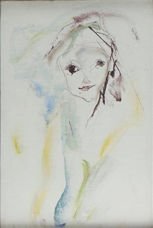 TRECCANI ERNESTO (1920 - 2009) Senza titolo. Olio su tela . Cm 39,00 x 59,50....