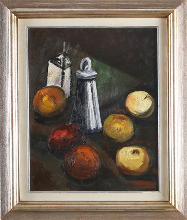 PURIFICATO DOMENICO (1915 - 1984) Natura morta con lanterna e frutta. . Olio...