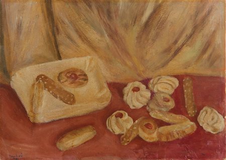 TAMBURI ORFEO (1910 - 1994) Natura morta. Olio su tavola. Cm 33,00 x 48,00....