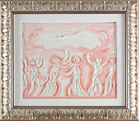 GUIDI VIRGILIO (1891 - 1994) Figure agitate. . 1979. Olio su tela . Cm 50,00...