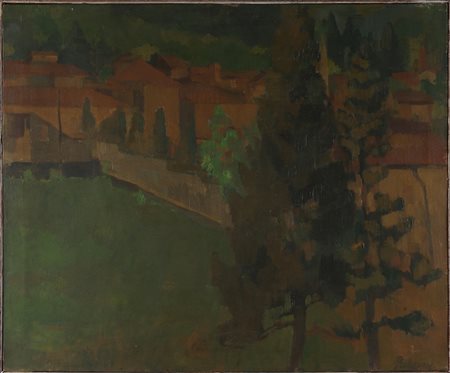 PARZINI LUIGI (1925 - 1998) Paesaggio. Olio su tela . Cm 59,00 x 71,50. Firma...