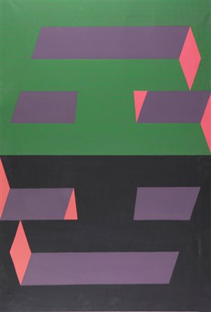 LUNARDI ATTILIO (n. 1935) Paradosso in acca. . 1991. Acrilico su tela. Cm...