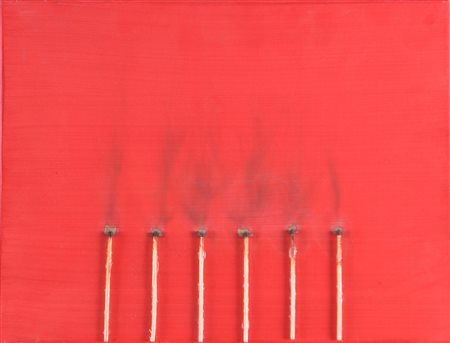 AUBERTIN BERNARD (1934 - 2015) Senza titolo. 2009. Fiammiferi bruciati su...