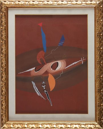 DANGELO SERGIO (n. 1932) Senza titolo. Olio e tecnica mista su tela. Cm 50,00...