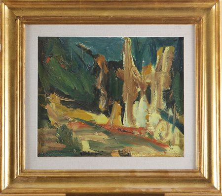 MAGGIONI PIERO (1931 - 1995) Paesaggio. Olio su tela . Cm 60,00 x 50,00....
