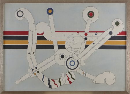 VOLPINI RENATO (n. 1934) Senza titolo. 1965. Tecnica mista su tela. Cm 100,00...