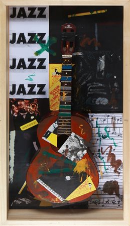 CHIARI GIUSEPPE (1926 - 2007) Chitarra. Collage e strumenti musicali su...