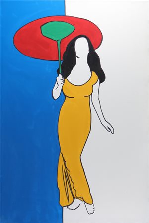 LODOLA MARCO (n. 1955) Senza titolo. Tecnica mista su tela. Cm 100,00 x...