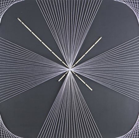 ZANUSO GIORGIA (n. 1985) Centro su fondo nero. . Tecnica mista su tela. Cm...