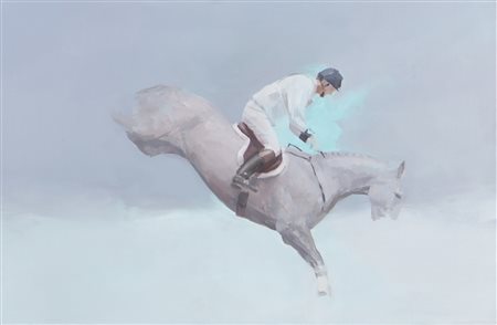 CONCA LUCA (n. 1974) Il velo dipinto XIX. Olio su tela . Cm 53,50 x 35,50. Al...