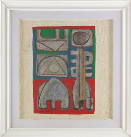 HAFIZ FARGHALI ABDEL (n. 1941) Senza titolo. . 1970. Tecnica mista su tavola....