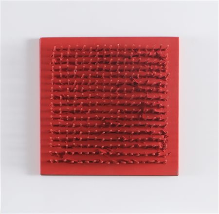 AUBERTIN BERNARD (1934 - 2015) Tableau Clous. 1970. Chiodi su tavola. Cm...