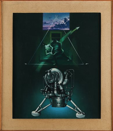 SARRI SERGIO (n. 1938) Studio per la bestia e la macchina. . 1981. Olio su...